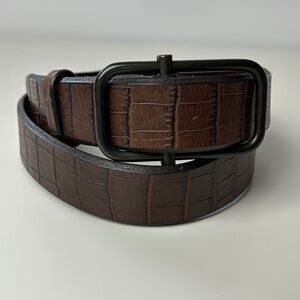 Banana Republic men’s size 40 belt brown genuine leather textured slide buckle